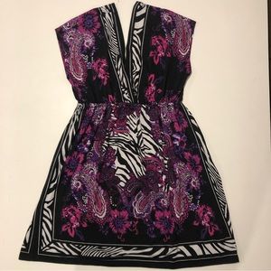 Pink Rose Dress Womens size Medium Zebra and Floral Design